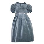 Vestito velluto con punto smock M/C a sbuffo colletto tondo - Gina Diwan