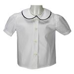 Camicia cotone M/C a sbuffo colletto tondo profilo serpentina - PettiRosso