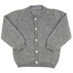 Cardigan cashmere collo coreana profili coste allacciatura DX - Nonna Magali